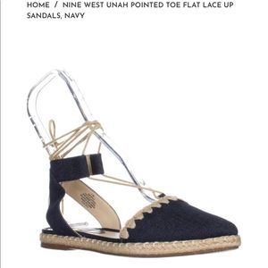 Nine West pointed toe flat lace up 7M